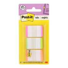 3M 7010369242 - Onglets durables Post-it® 686L-PGO, rose, vert, orange, 25,4 mm x 38,1 mm (1 po x 1,5 po), 22 onglet