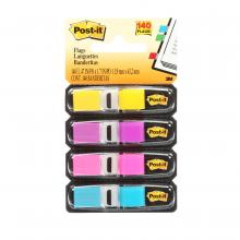 3M 7000052563 - Languettes adhésives 683-4AB Post-it®, couleurs vives assorties, 1,3 cm x 4,3 cm (1/2 po x 1 3/4 po)