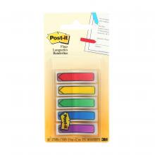 3M 7000127080 - Languettes adhésives fléchées 684-ARR1 Post-it®, couleurs primaires assorties, 11,9 mm x 43,2 mm (0,