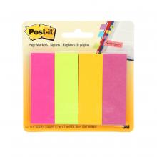 3M 7100036471 - Signets 671-4AU Post-it®, couleurs assorties, 22,2 mm x 73 mm (7/8 po x 2 7/8 po), 50 signets/bloc, 