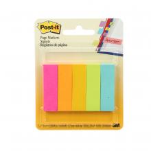 3M 7100036469 - Signets Post-it®, 670-5AF, couleurs fluorescentes assorties, 12,7 mm x 44,4 mm (0,5 po x 1,75 po), 5